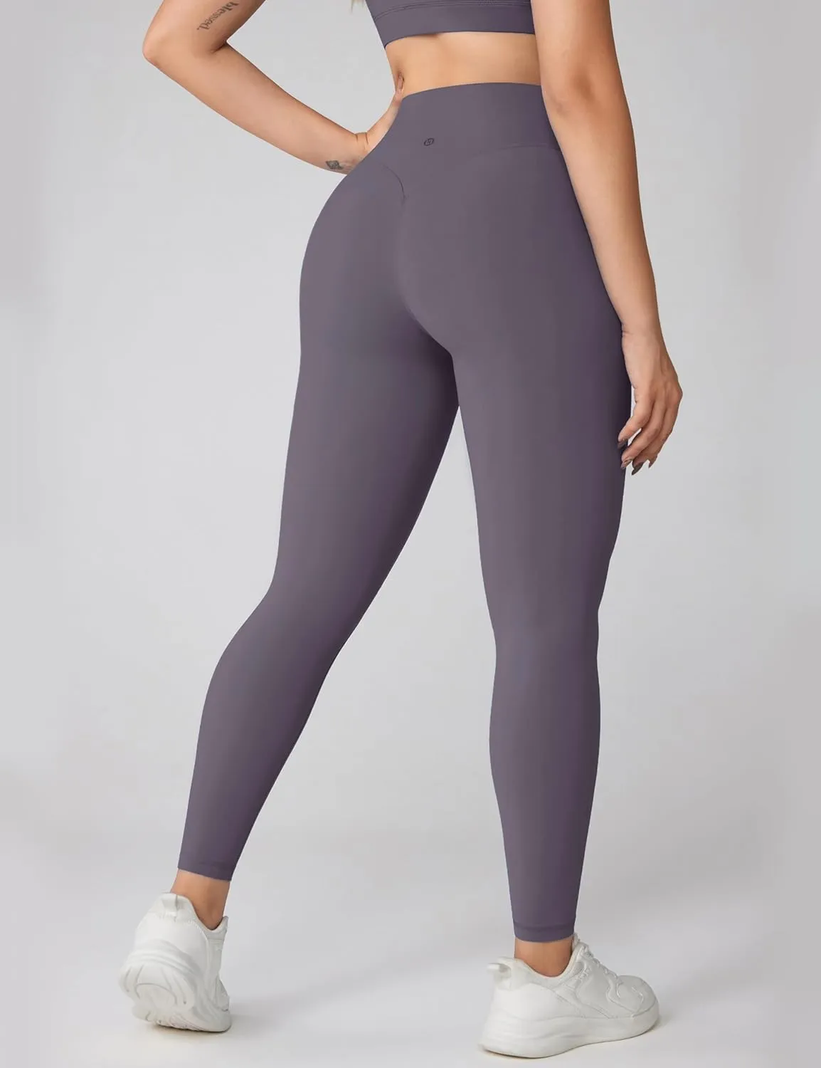 Hugcurve No Front Seam High Waisted Workout Leggings for Women Buttery Soft Yoga Pants Gym Athletic Tights - 25''