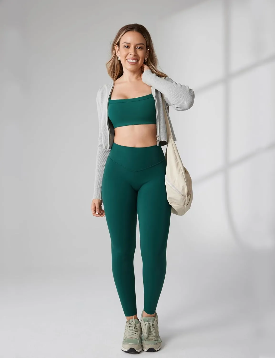 Hugcurve No Front Seam High Waisted Workout Leggings for Women Buttery Soft Yoga Pants Gym Athletic Tights - 25''