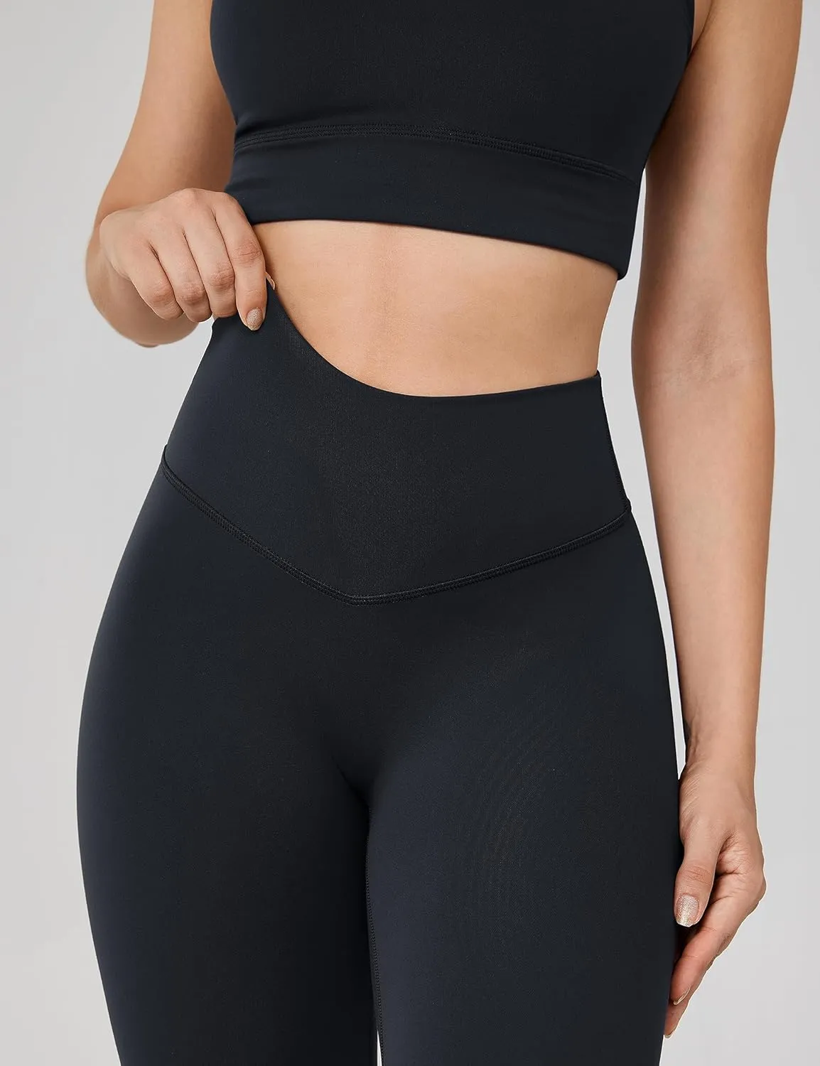 Hugcurve No Front Seam High Waisted Workout Leggings for Women Buttery Soft Yoga Pants Gym Athletic Tights - 25''