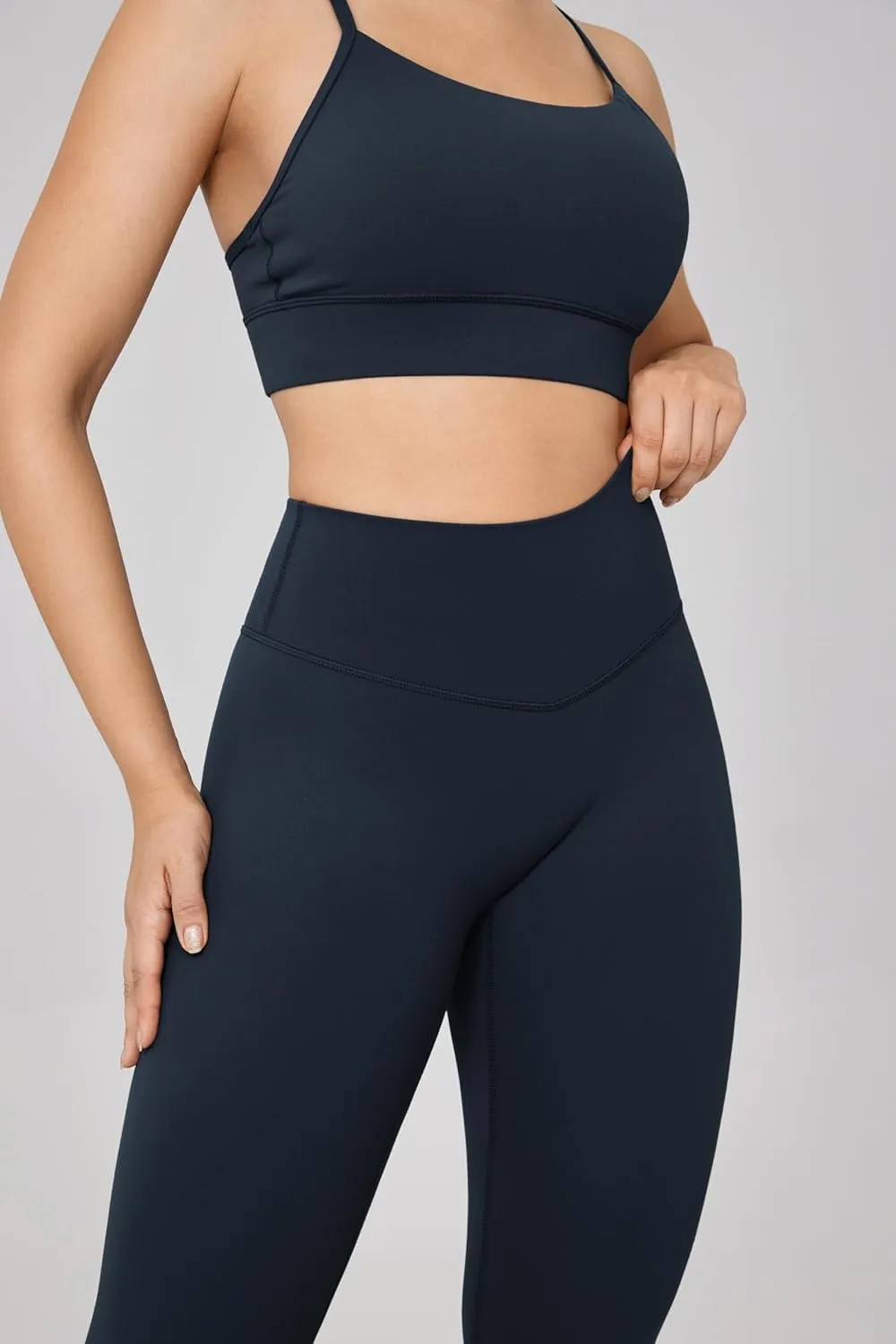 Hugcurve No Front Seam High Waisted Workout Leggings for Women Buttery Soft Yoga Pants Gym Athletic Tights - 25''