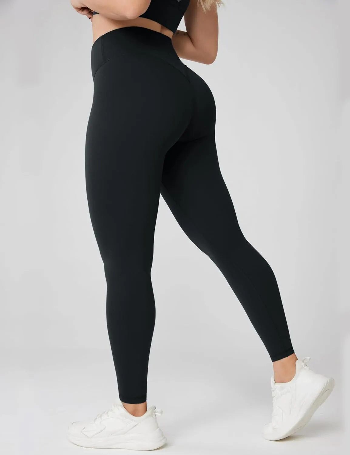 Hugcurve No Front Seam High Waisted Workout Leggings for Women Buttery Soft Yoga Pants Gym Athletic Tights - 25''