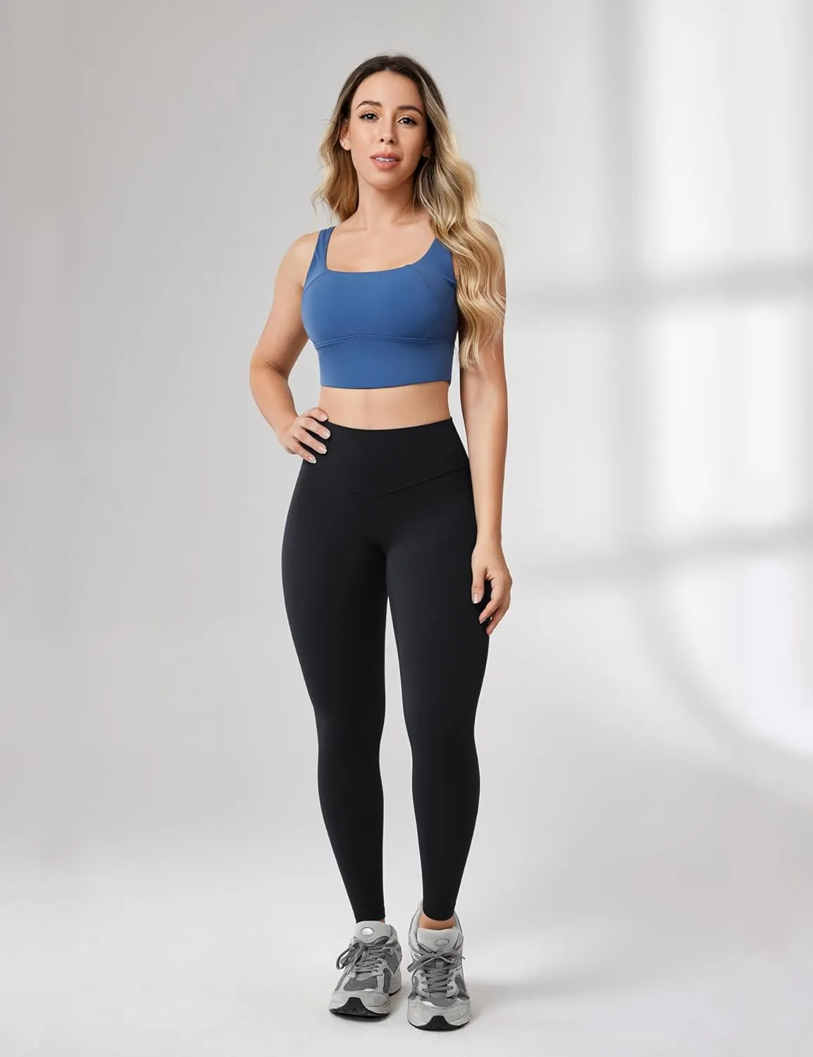 Hugcurve No Front Seam High Waisted Workout Leggings for Women Buttery Soft Yoga Pants Gym Athletic Tights - 25''