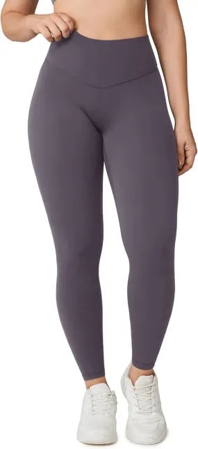 Hugcurve No Front Seam High Waisted Workout Leggings for Women Buttery Soft Yoga Pants Gym Athletic Tights - 25''