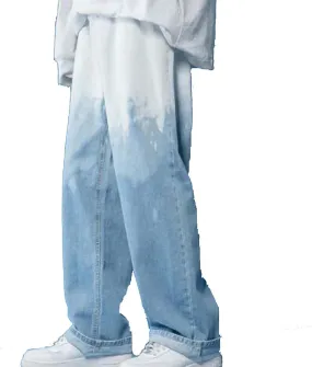 Jeans Fashionable Cool Tie Dye Jeans Print Casual Relaxed Fit Jeans Pants Men Basic Slim Fit Leisure Trousers Cargo Jeans