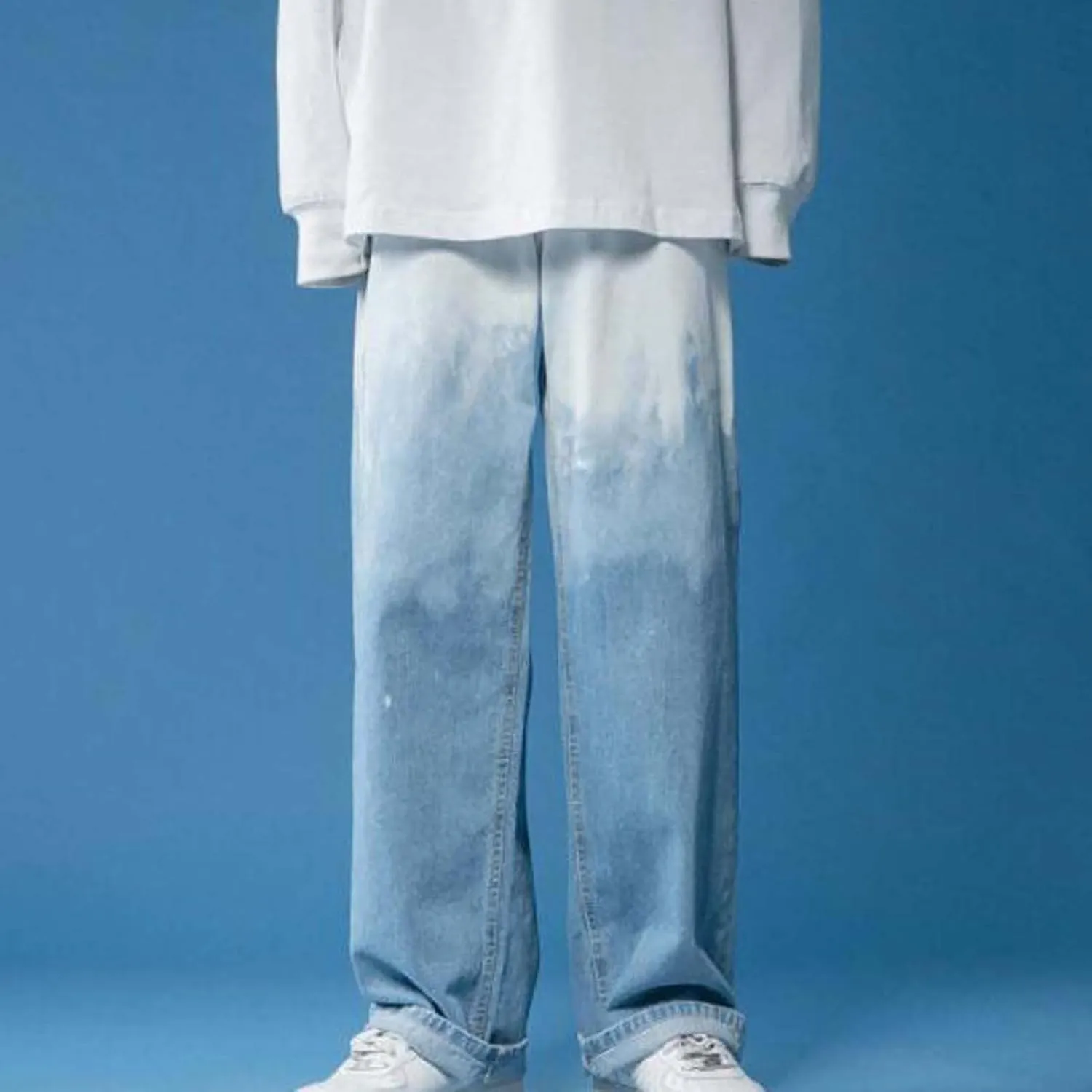 Jeans Fashionable Cool Tie Dye Jeans Print Casual Relaxed Fit Jeans Pants Men Basic Slim Fit Leisure Trousers Cargo Jeans
