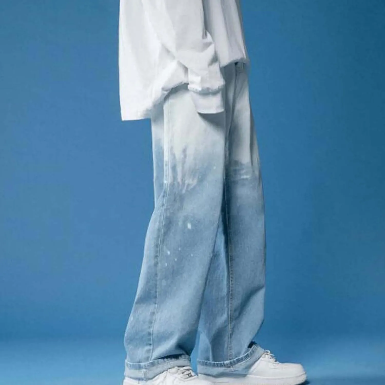 Jeans Fashionable Cool Tie Dye Jeans Print Casual Relaxed Fit Jeans Pants Men Basic Slim Fit Leisure Trousers Cargo Jeans