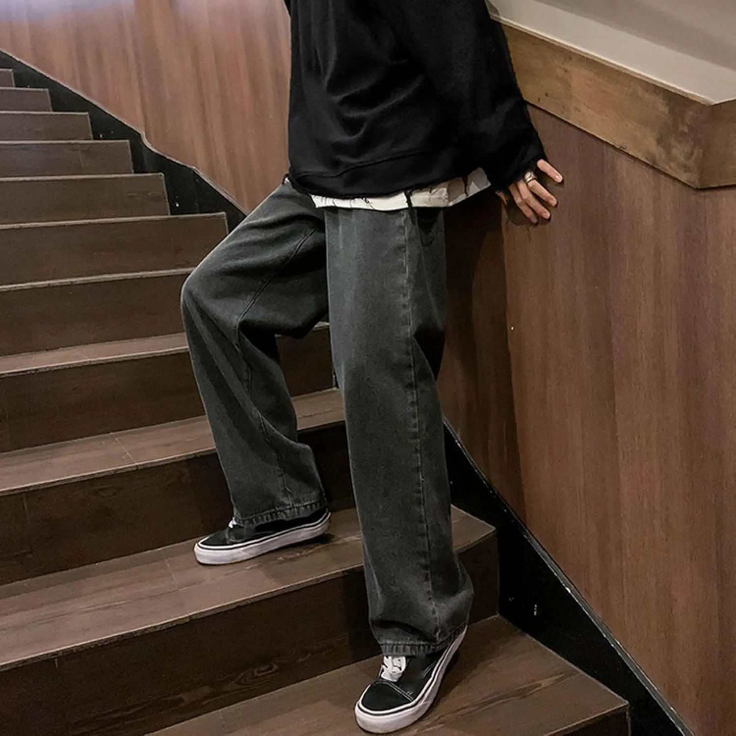 Jeans for Men Baggy Jeans Pants Loose fit Straight Wide Leg Trousers Relaxed Fit Streetwear Jeans Sweatpants
