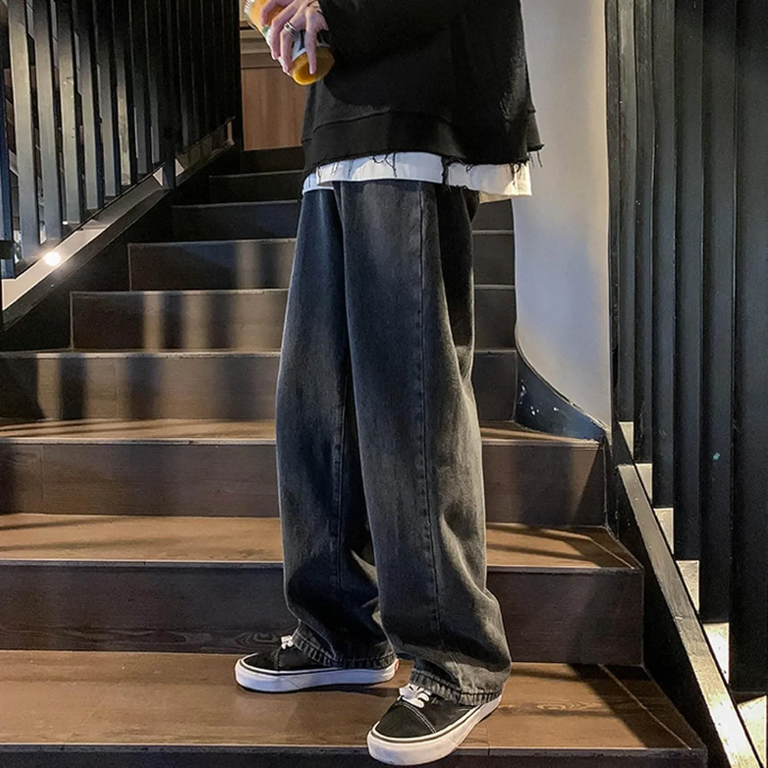 Jeans for Men Baggy Jeans Pants Loose fit Straight Wide Leg Trousers Relaxed Fit Streetwear Jeans Sweatpants