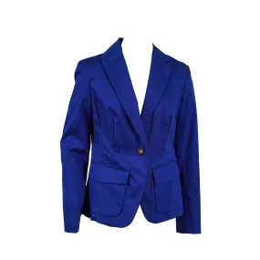 Jones New York Women's One Button Long Sleeve Blazer Blue Size 4