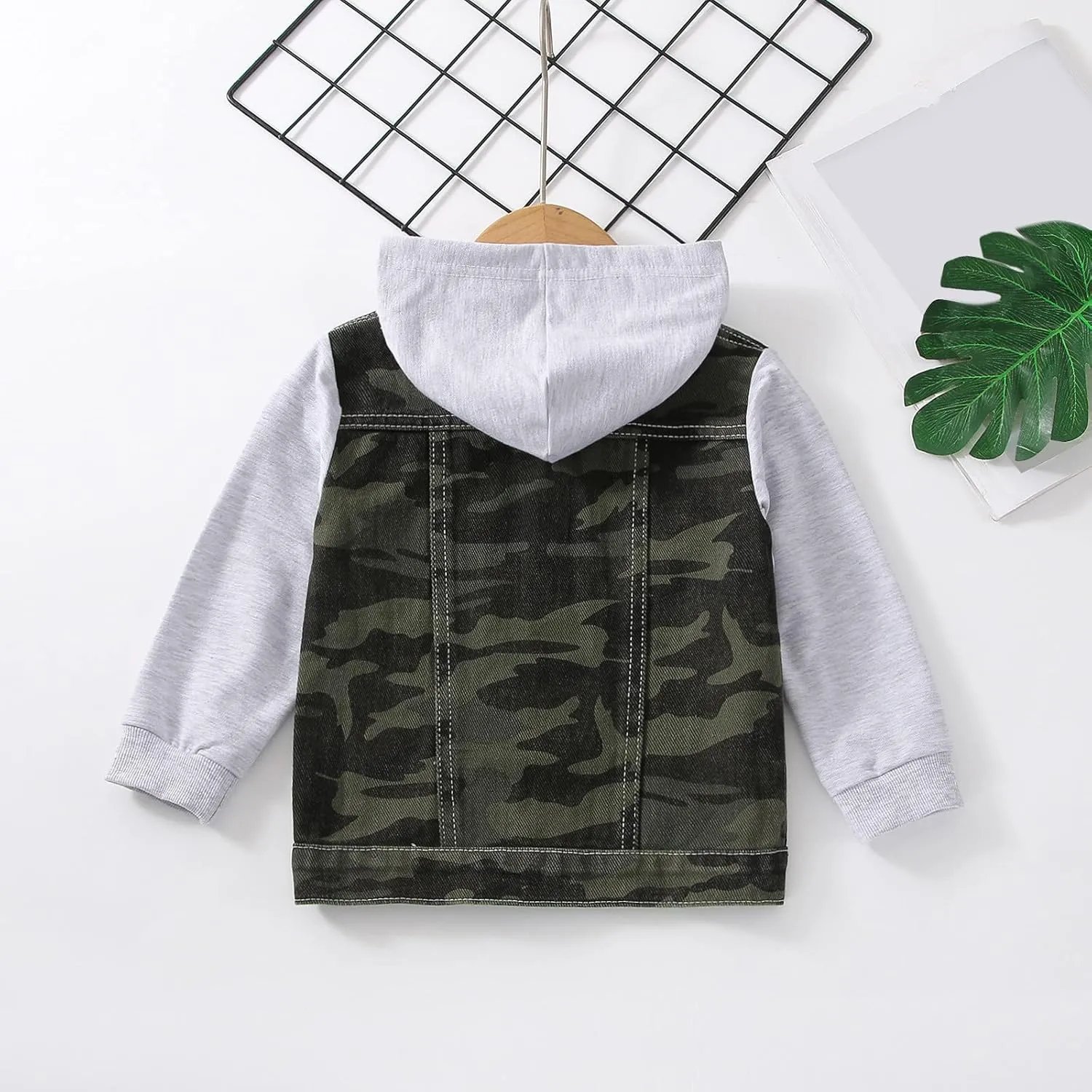 KAGAYD Oversized Denim Jacket for Girls Boys Distressed Hooded Jean Coat Jeans Trucker Jacket for Kids