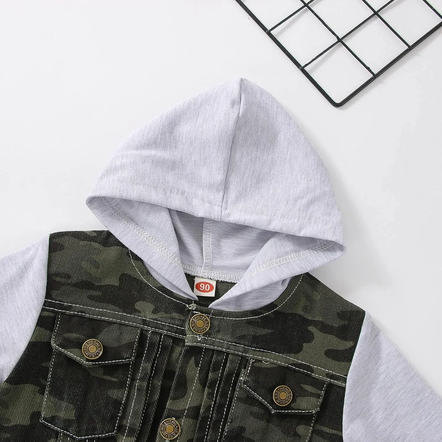 KAGAYD Oversized Denim Jacket for Girls Boys Distressed Hooded Jean Coat Jeans Trucker Jacket for Kids