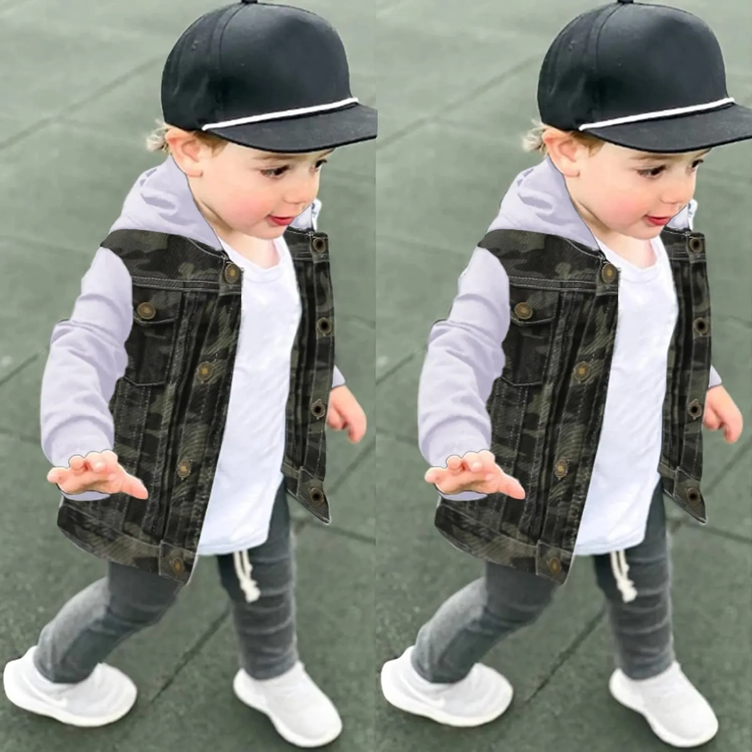 KAGAYD Oversized Denim Jacket for Girls Boys Distressed Hooded Jean Coat Jeans Trucker Jacket for Kids