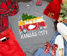 Kansas City Christmas Vintage Van Multiple GREY Styles (FINAL SALE)