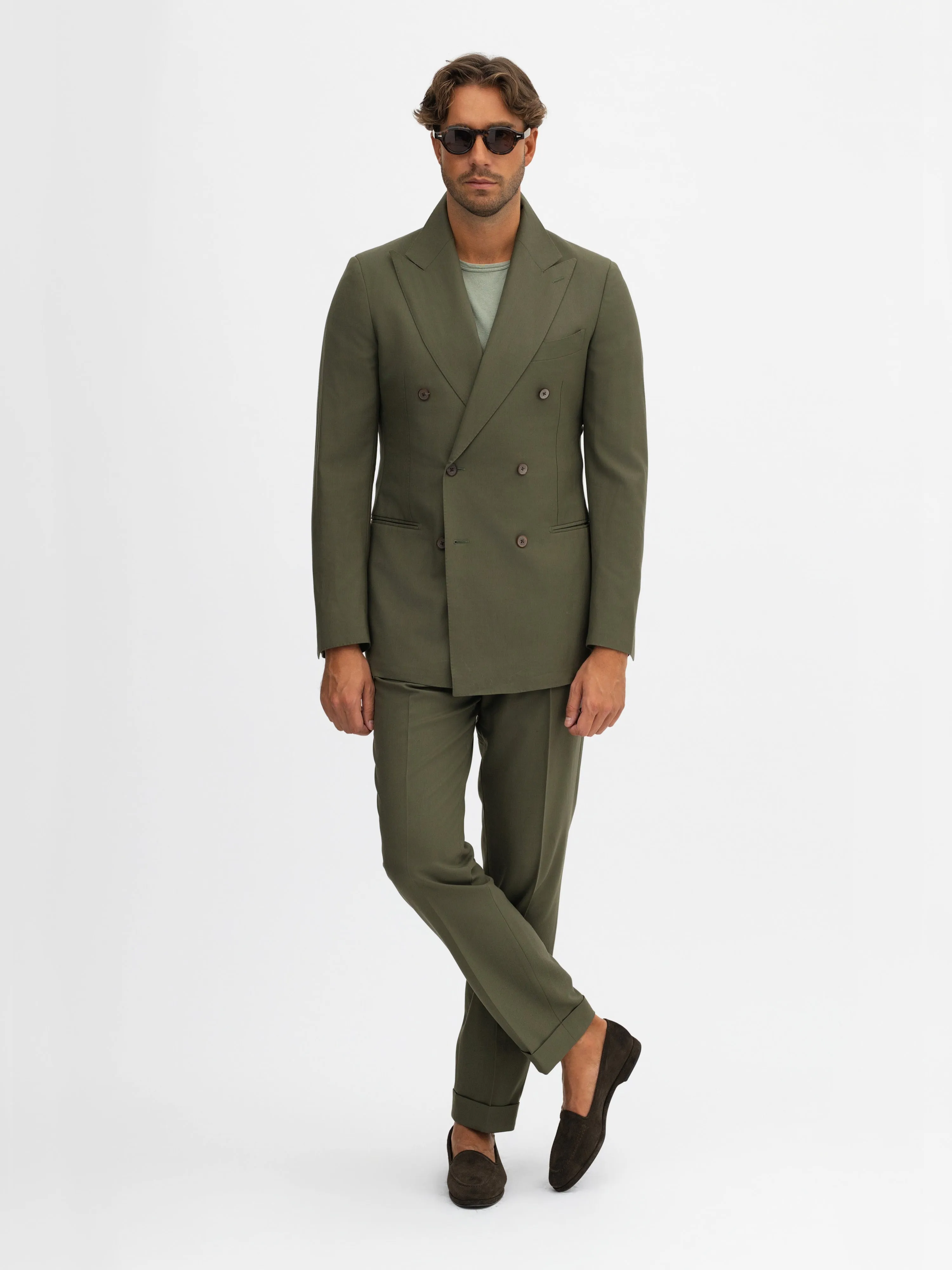Khaki Green S130 Wool Suit