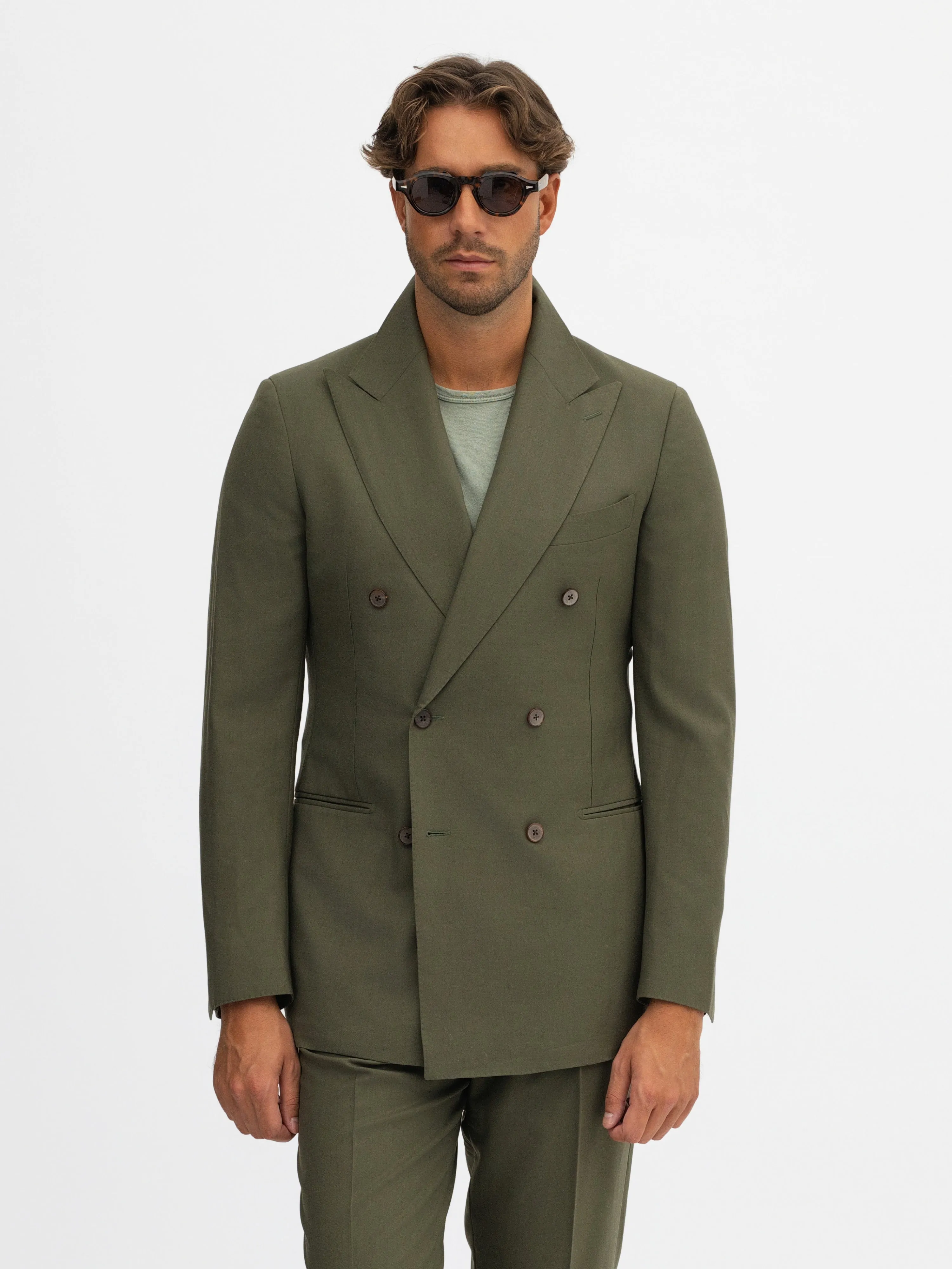 Khaki Green S130 Wool Suit
