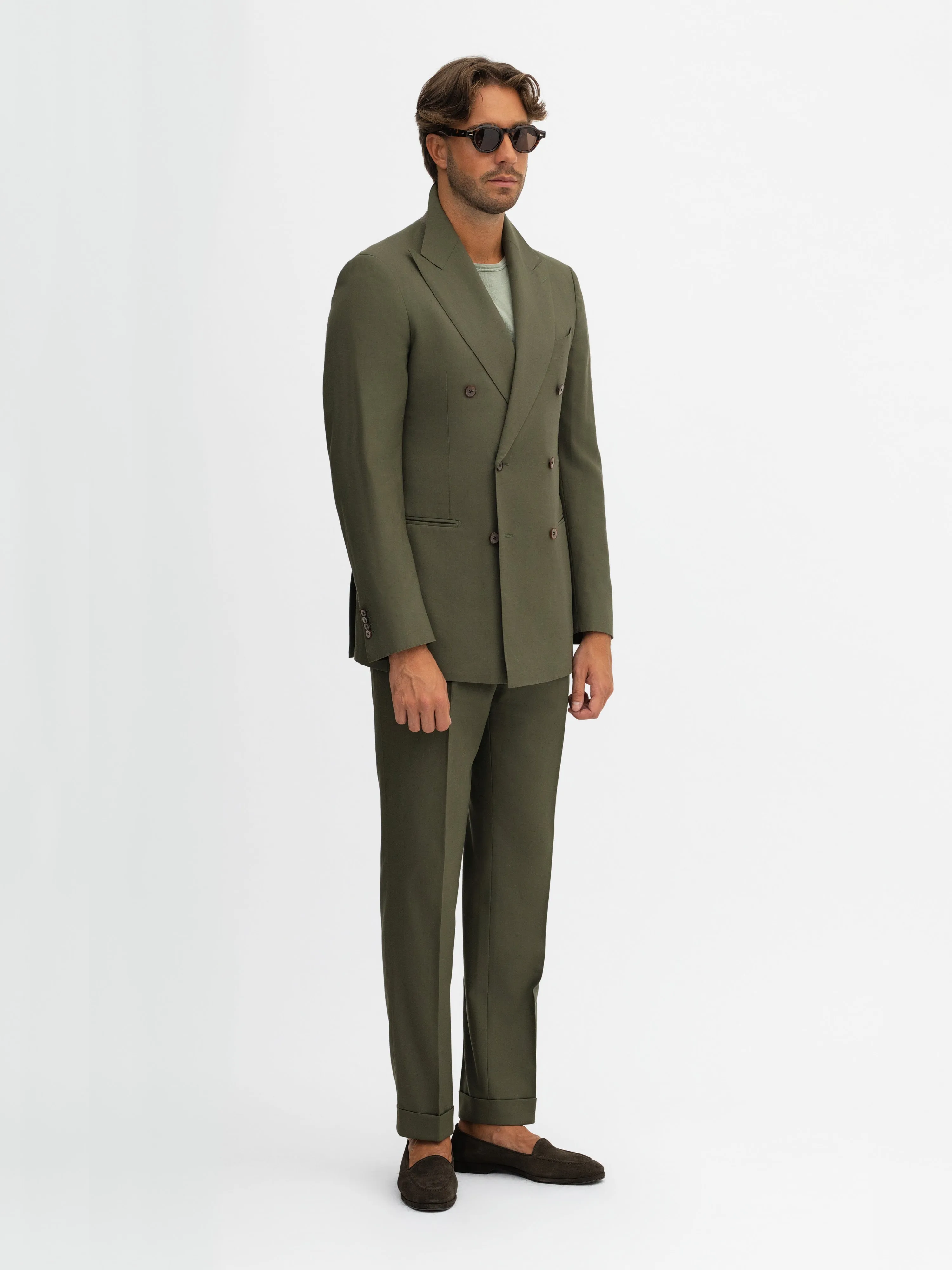Khaki Green S130 Wool Suit