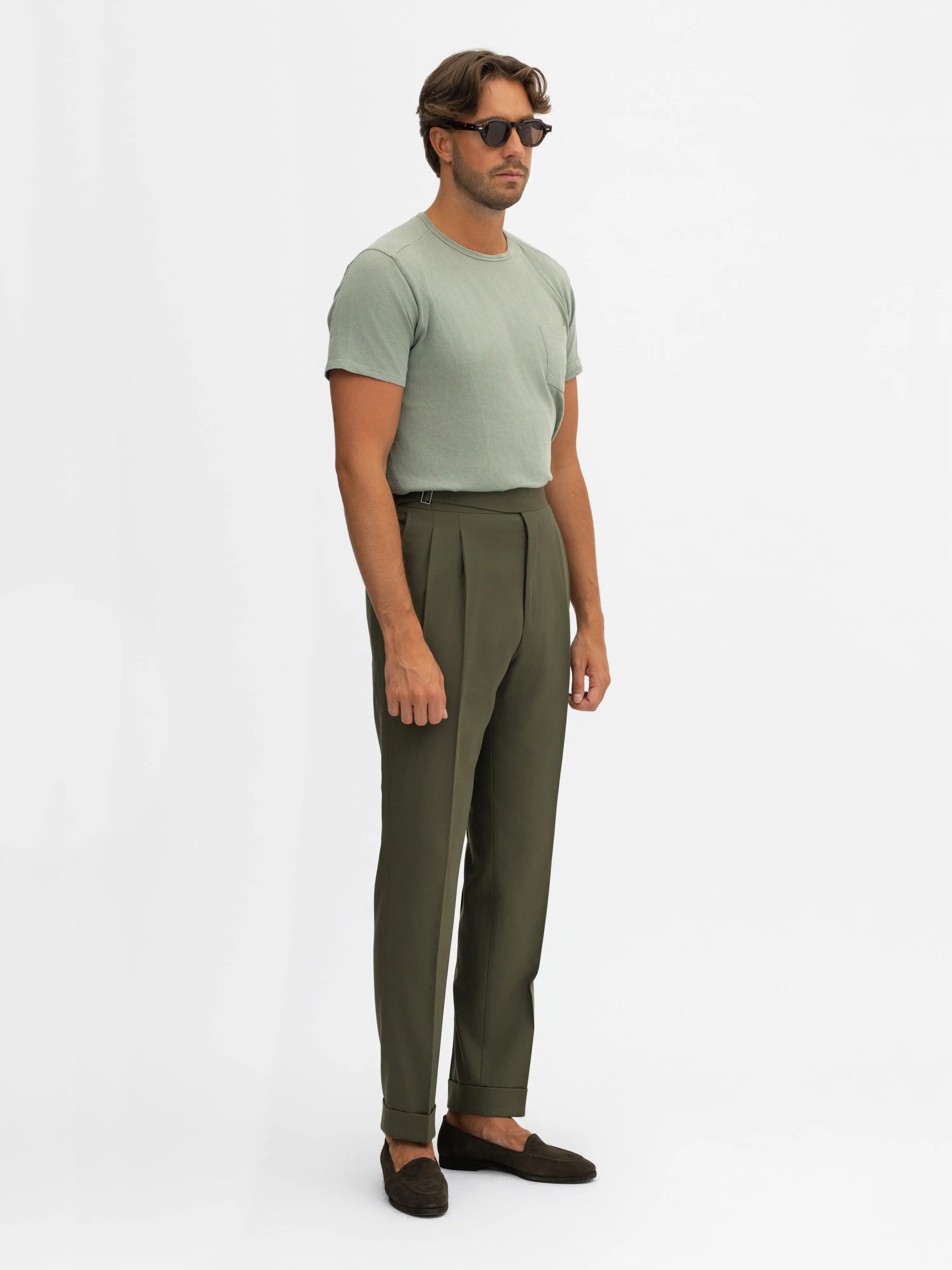 Khaki Green S130 Wool Suit