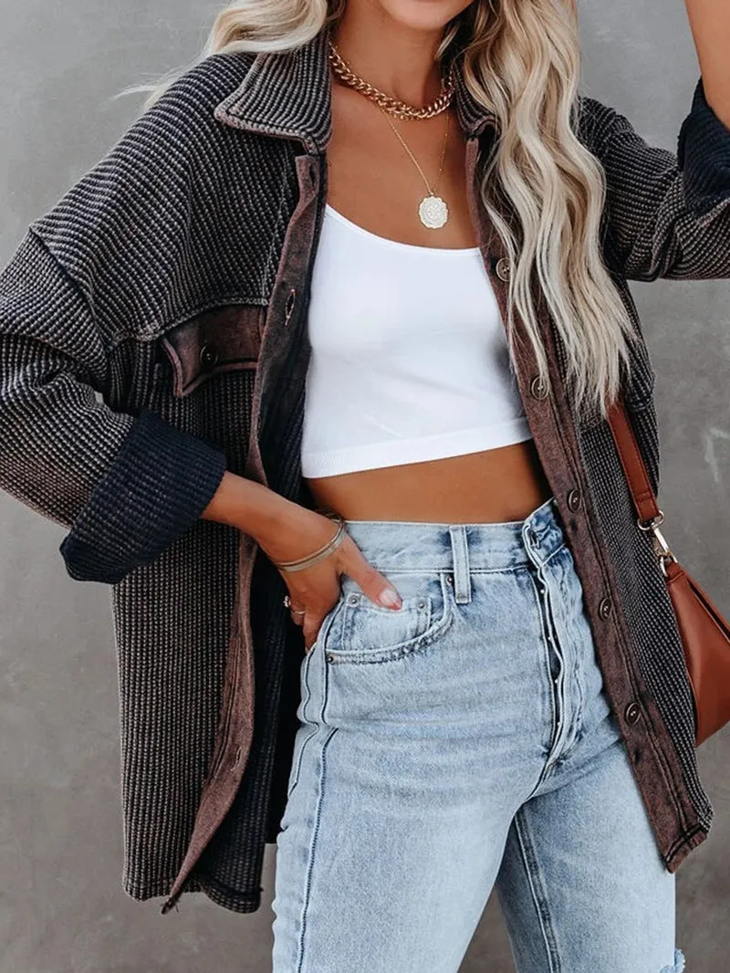 Lapel Single-row Long-sleeved Women's Jacket