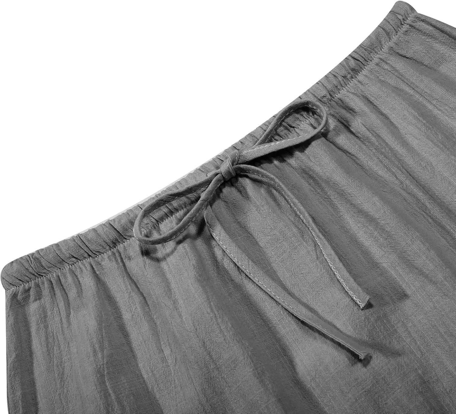 Linen Maxi Skirts for Women Trendy Summer Comfy Drawstring A Line Skirts Casual Beach Vacation Boho Flowy Long Skirts
