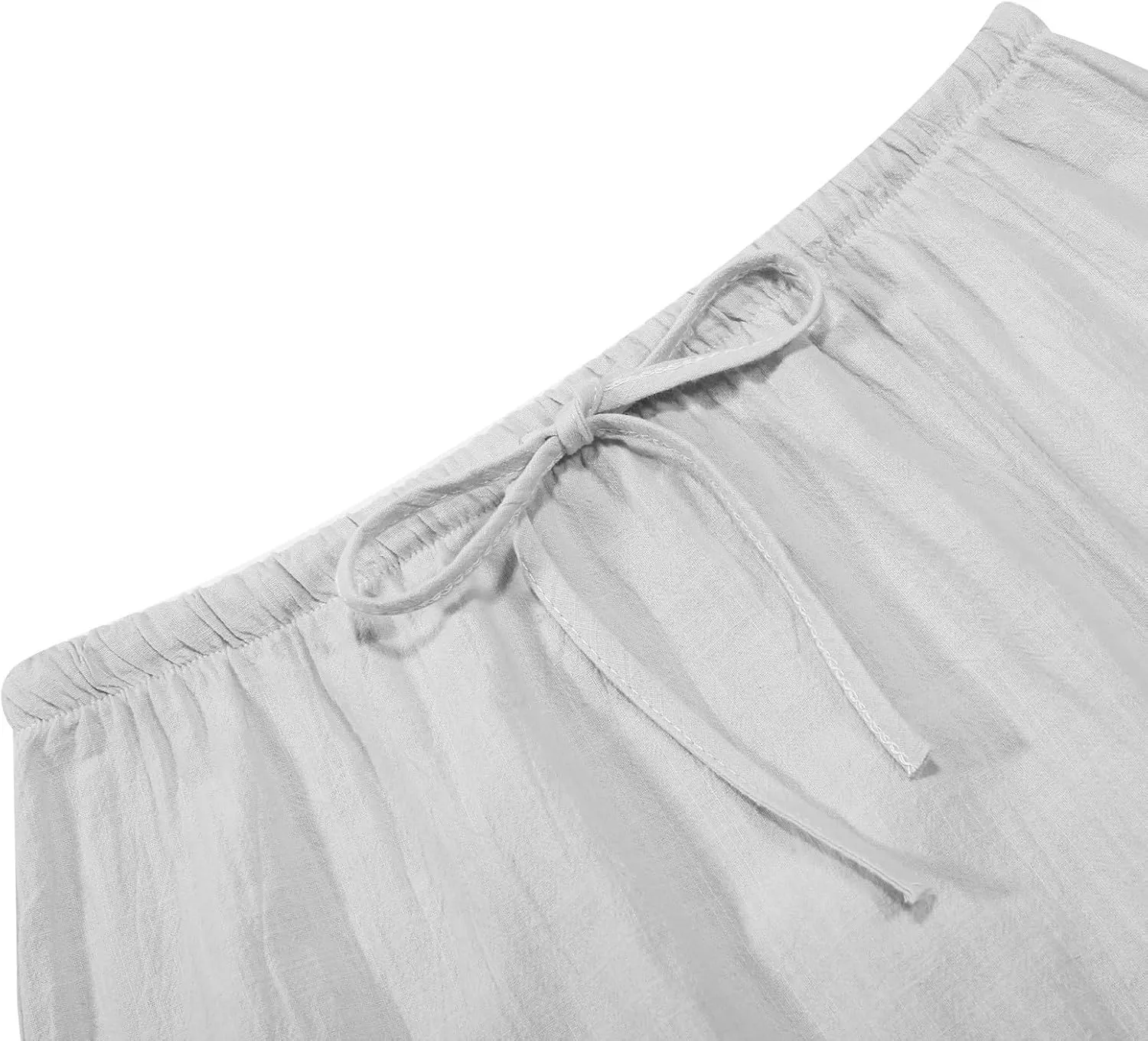 Linen Maxi Skirts for Women Trendy Summer Comfy Drawstring Waist A Line Skirts Cute Vacation Boho Long Flowy Skirts