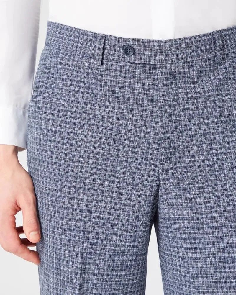Lucian Check Suit Trouser - Blue