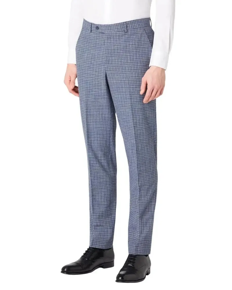 Lucian Check Suit Trouser - Blue