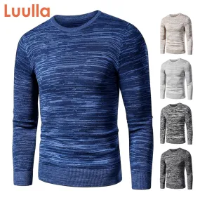 Men Casual Vintage Mixed Color Cotton Fleece Sweater