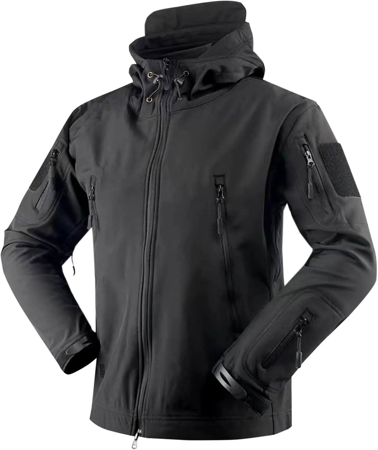Men Hooded Trench Coats Dressy Zip Up Windbreaker Rain Jackets Waterproof Outdoor Hiking Travel Raincoat with Pockets