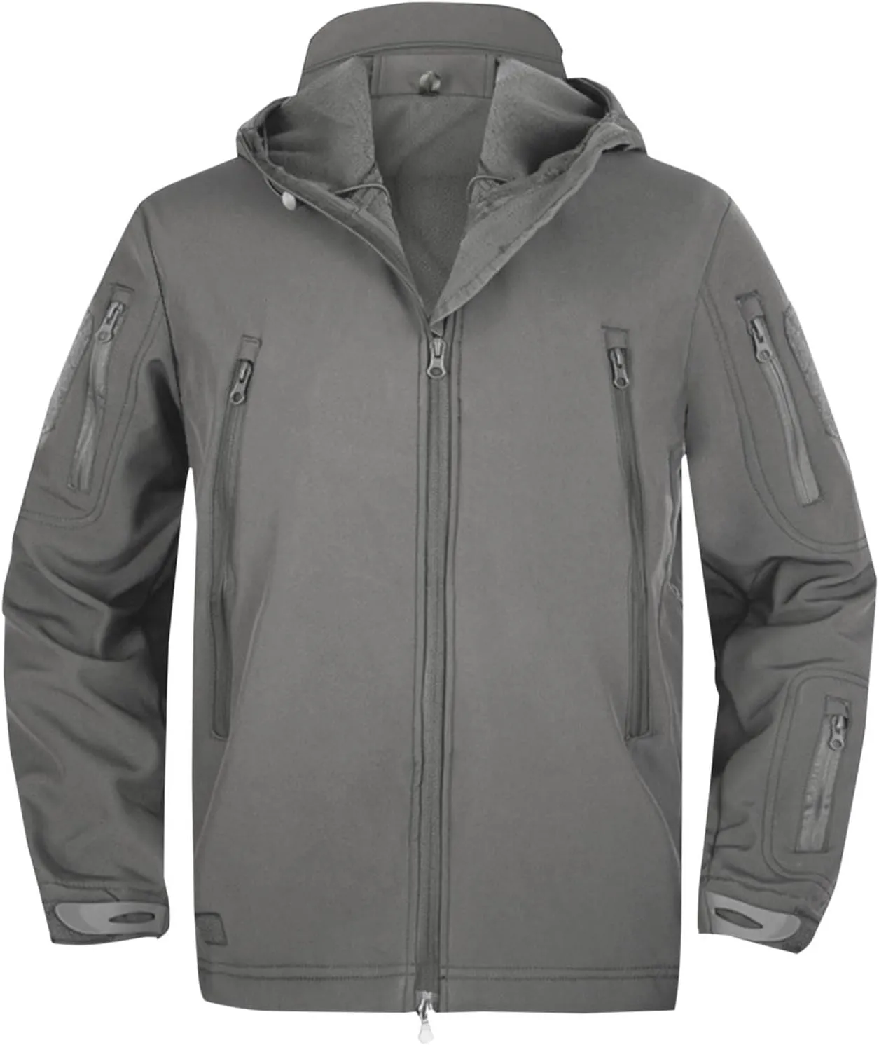 Men Hooded Trench Coats Dressy Zip Up Windbreaker Rain Jackets Waterproof Outdoor Hiking Travel Raincoat with Pockets