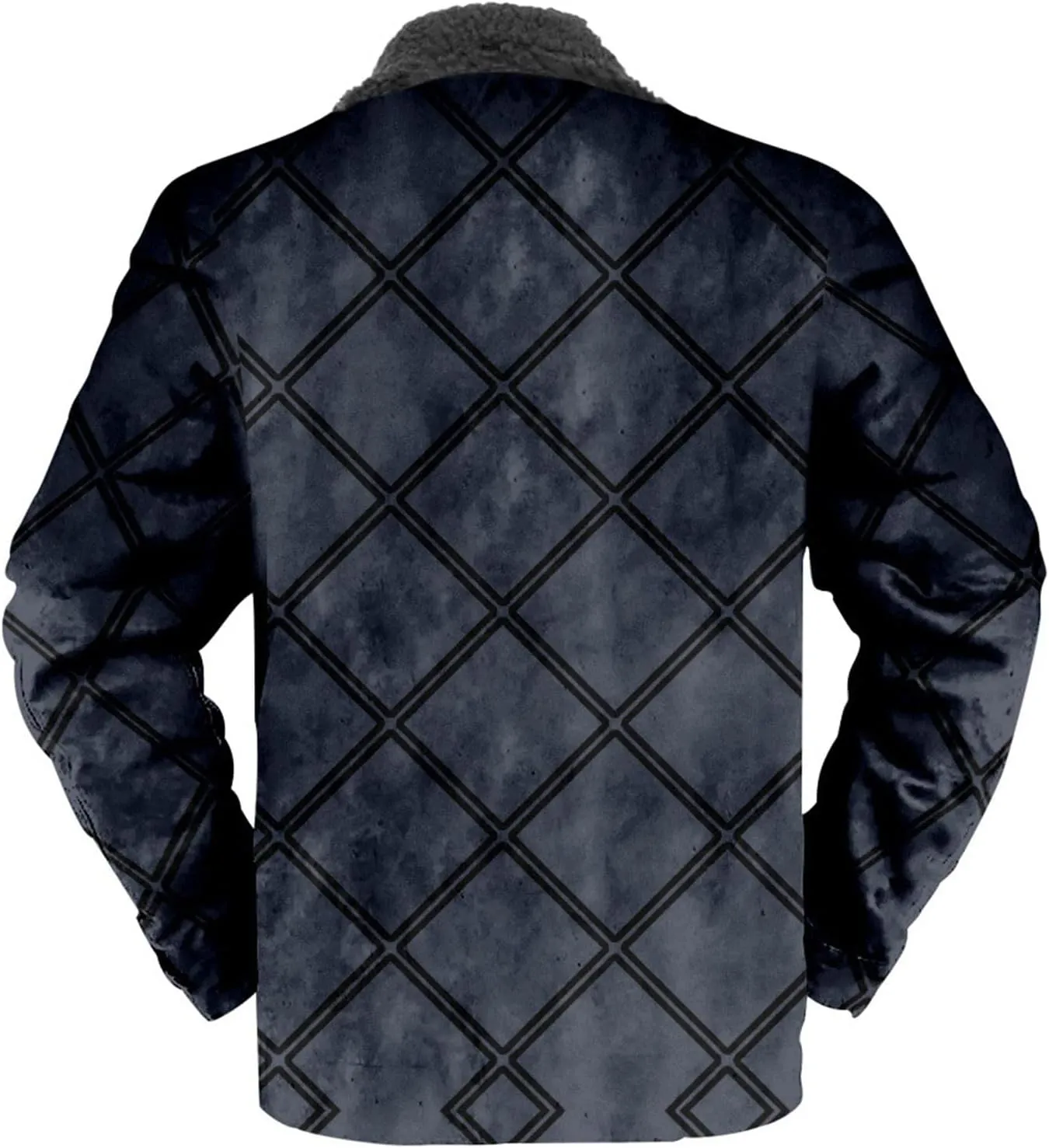 Men's Aztec Western Jackets Cowboy Winter Warm Sherpa Full Zip Fleece Coats Retro Ethnic Vintage Long Sleeve Jacket 2024