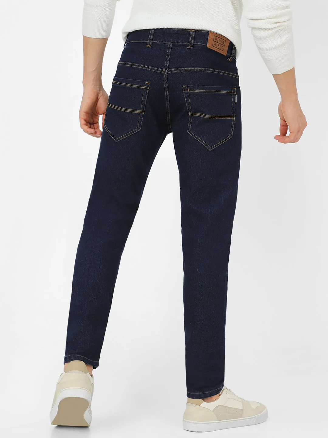 Men's Dark Blue Slim Fit Denim Jeans Stretchable