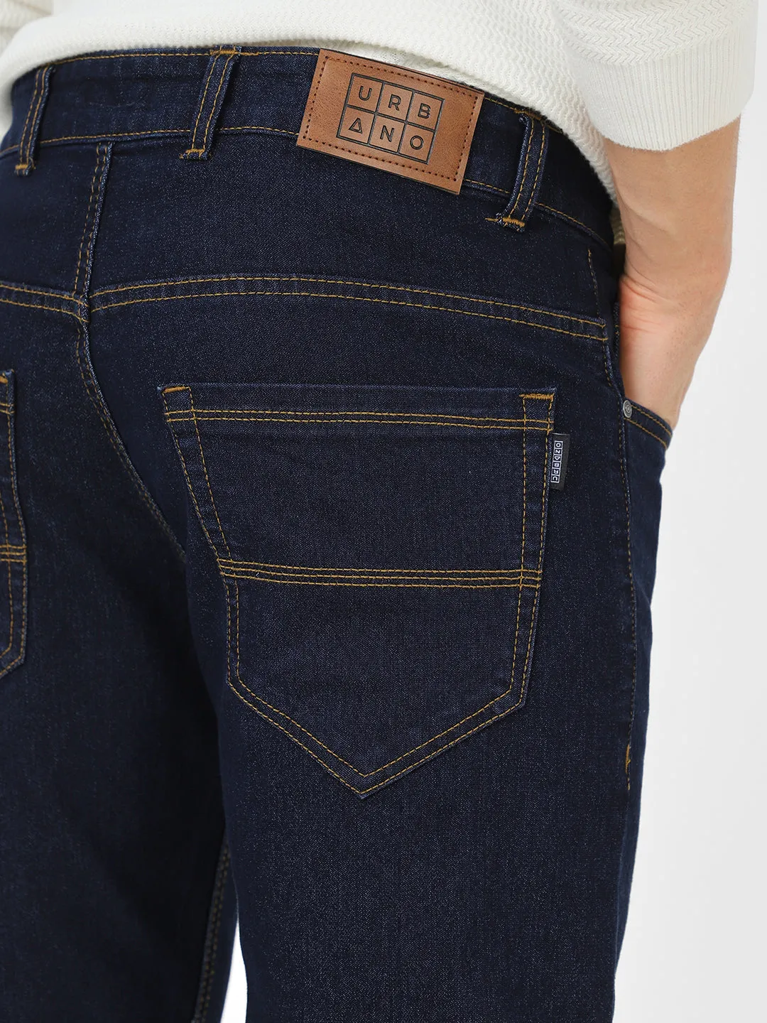 Men's Dark Blue Slim Fit Denim Jeans Stretchable