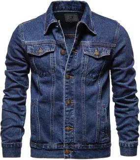 Mens Distressed Denim Jacket Zip Up Button Down Jean Coat Casual Long Sleeve Trucker Jackets Outwear Fashion Clothes