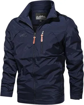 Mens Hooded Outdoor Jacket Long Sleeve Zipper Cargo Jeckets Multi Pocket Overcoat Windbreaker Winter Warm Trench Coat