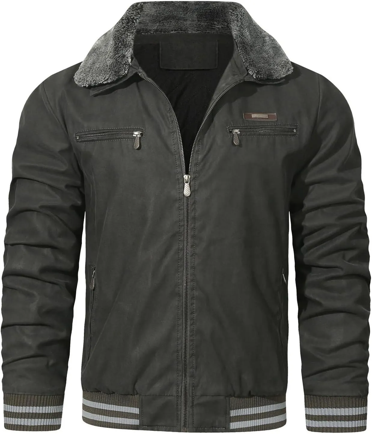 Mens Jackets Thicken Thermal Coats 2024 Winter Fleece Lined Lapel Cargo Jackets Plus Size Stylish Outerwear Fashion Overcoat