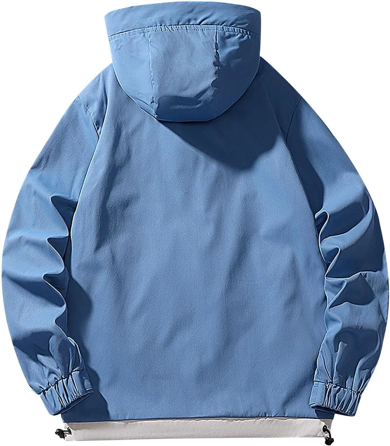 Men's Lightweight Waterproof Rain Jacket Outdoor Softshell Hooded Raincoat Pockets Hiking Mountain Windbreaker Jacket