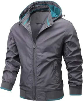 Mens Rain Jackets Waterproof with Hood Men's Outdoor Waterproof Soft Shell Hooded Military Tactical Jacket