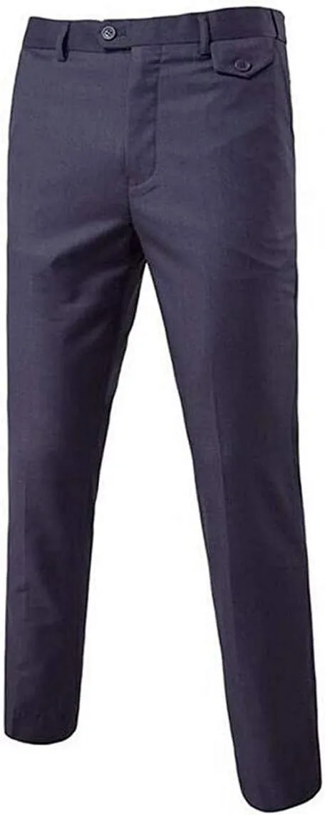Men's Slim Fit Dress Pants Wrinkle-Free Flat Front Suit Pants Stretch Casual Pants Comfort Dress Trousers