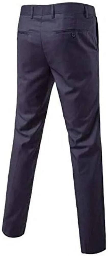 Men's Slim Fit Dress Pants Wrinkle-Free Flat Front Suit Pants Stretch Casual Pants Comfort Dress Trousers