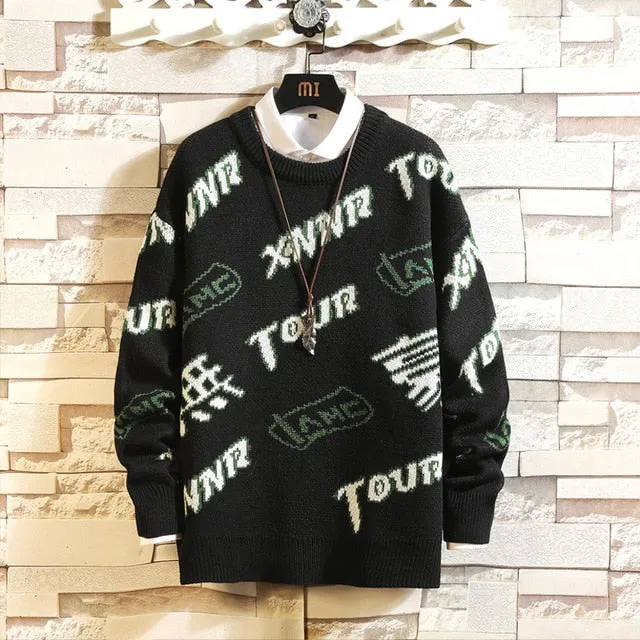 Men's Sweaters Spring Autumn Winter Clothes Black Red 2021 Korea Style Casual Pullovers