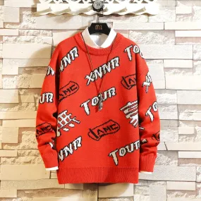 Men's Sweaters Spring Autumn Winter Clothes Black Red 2021 Korea Style Casual Pullovers