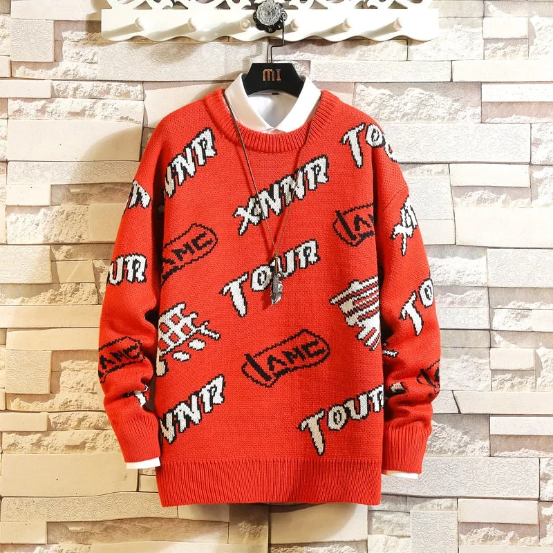 Men's Sweaters Spring Autumn Winter Clothes Black Red 2021 Korea Style Casual Pullovers