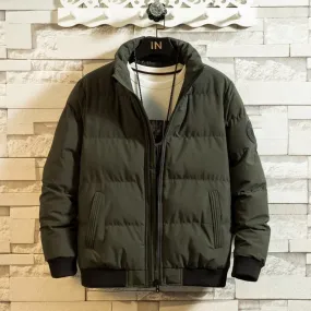Men's Winter Casual Polyester Regular Bomber With Zippers