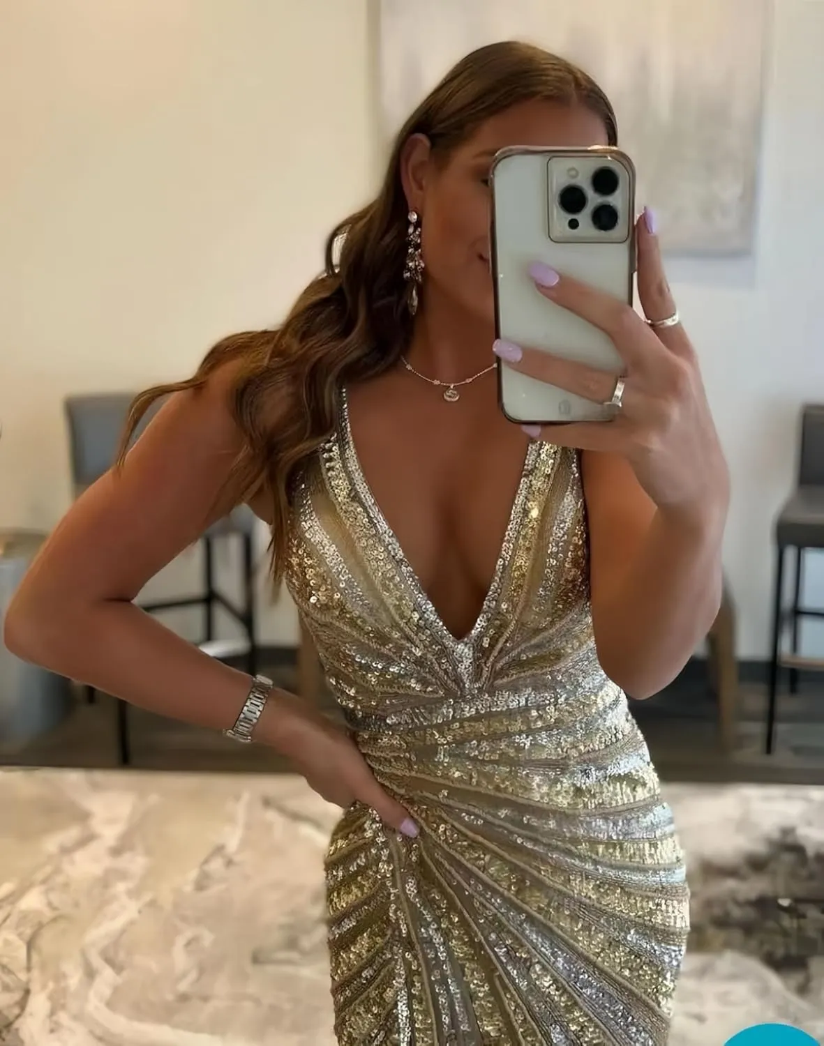 Mermaid Deep V Neck Prom Dress for Womens 2025 Beading Sequin Evening Formal Gowns with Slit
