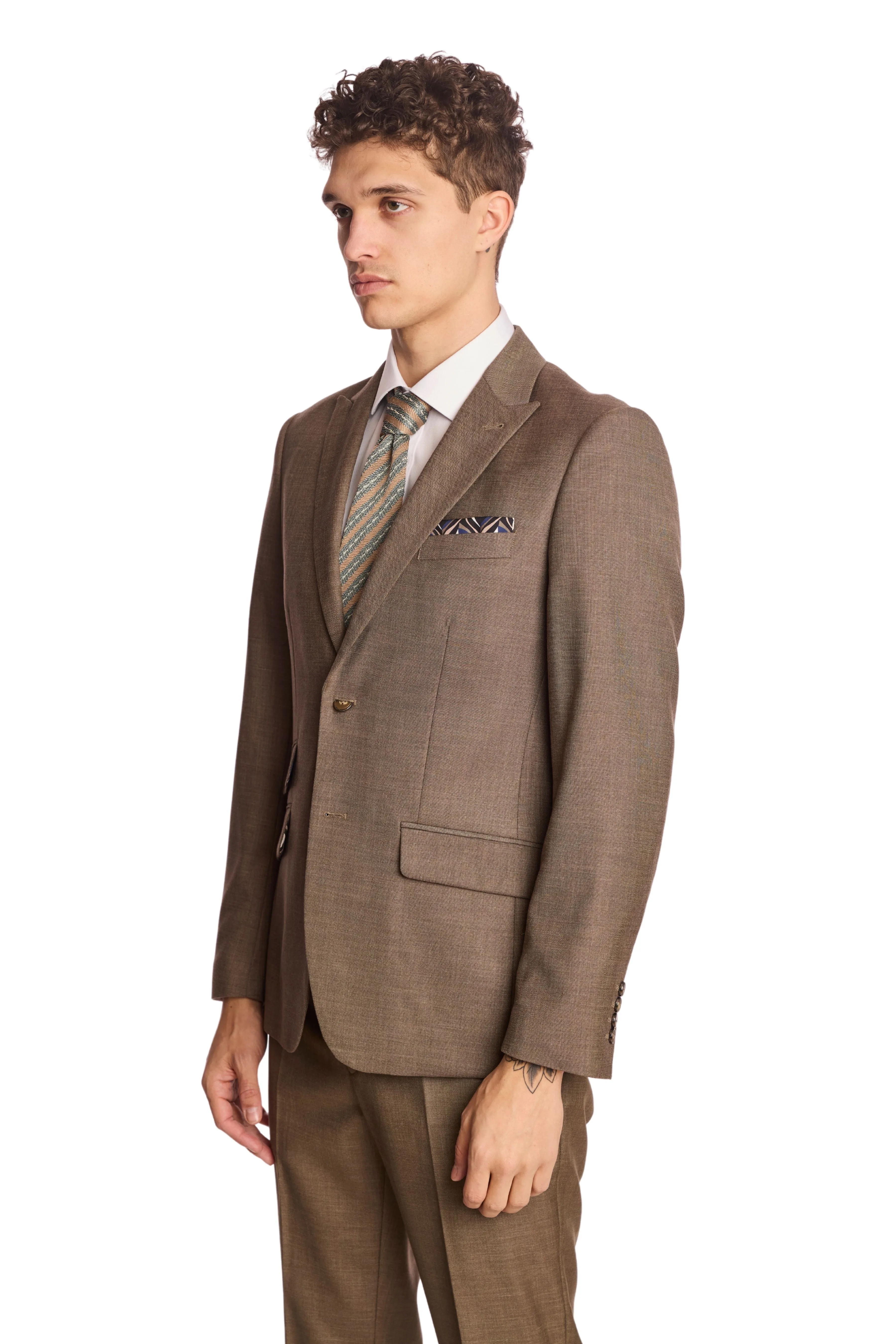 Modern Fit - Ashton Peak Jacket - Dark Khaki Shark