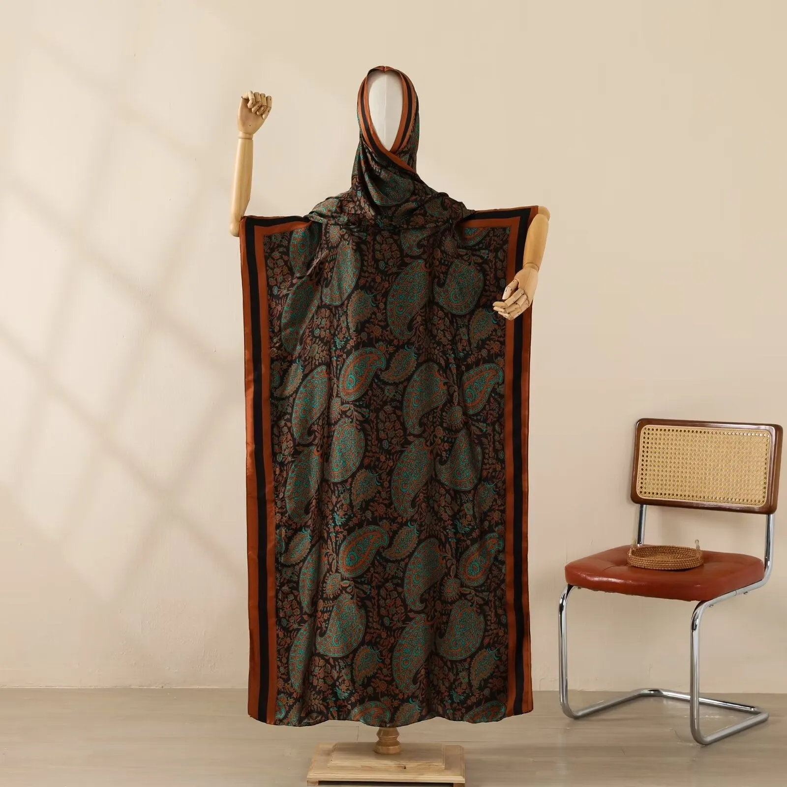 MYYJ-018   Abaya  Imitation silk blouse beautiful brocade section one-piece group