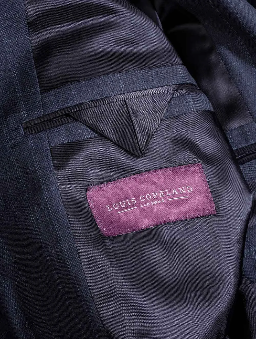 Navy Check Two-Piece S150 Suit Navy