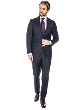Navy Check Two-Piece S150 Suit Navy