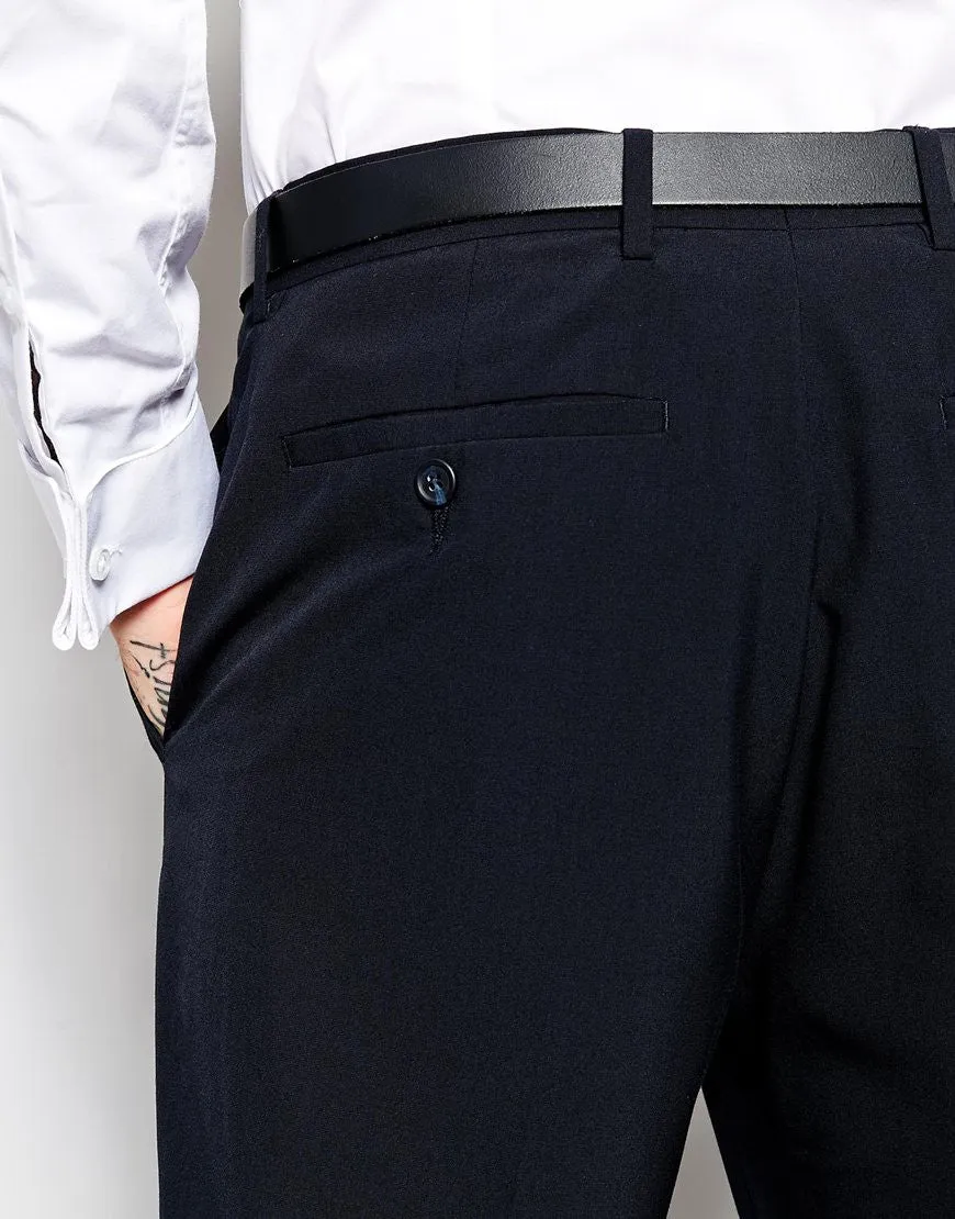 Navy Regular Fit Suit Trousers