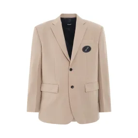 Oversized Suit Logo Blazer in Beige